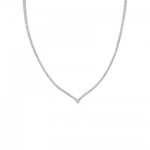 V Shaped Diamond Tennis Necklace