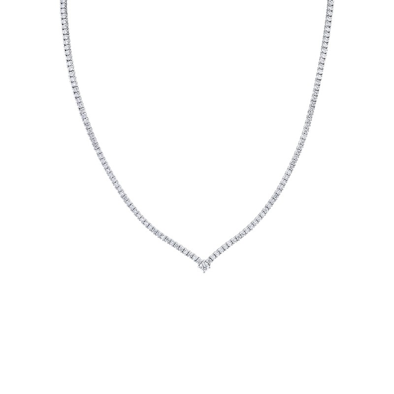 V Shaped Diamond Tennis Necklace