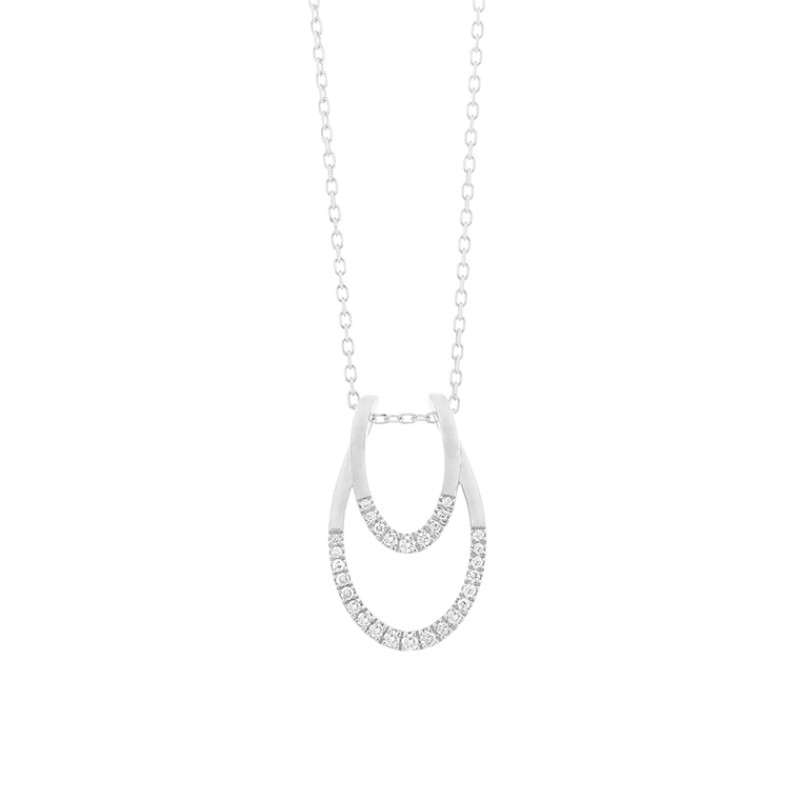 http://nfoxjewelers.bluestar-apps.com/upload/product/14K WHITE GOLD DOUBLE U SHAPE PENDANT WITH .10CTTW ROUND SI CLARITY & GH COLOR DIAMONDS ON AN 18