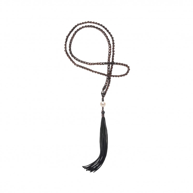 http://nfoxjewelers.bluestar-apps.com/upload/product/VINCENT PEACH COMOROS TASSEL NECKLACE PREMIUM LEATHER FRESHWATER PEARL