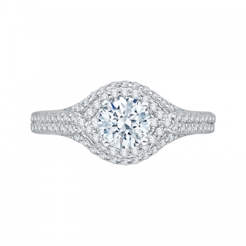 Round Diamond Engagement Ring in 14K White Gold