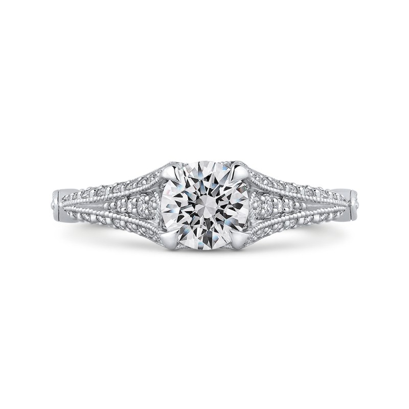 Diamond Vintage Engagement Ring in 14K White Gold