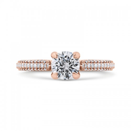 Round Diamond Engagement Ring in 14K Rose Gold