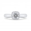 Diamond Halo Engagement Ring in 14K White Gold