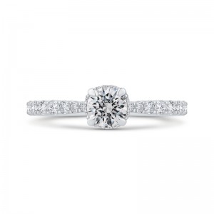 Diamond Solitaire Plus Engagement Ring in 14K White Gold