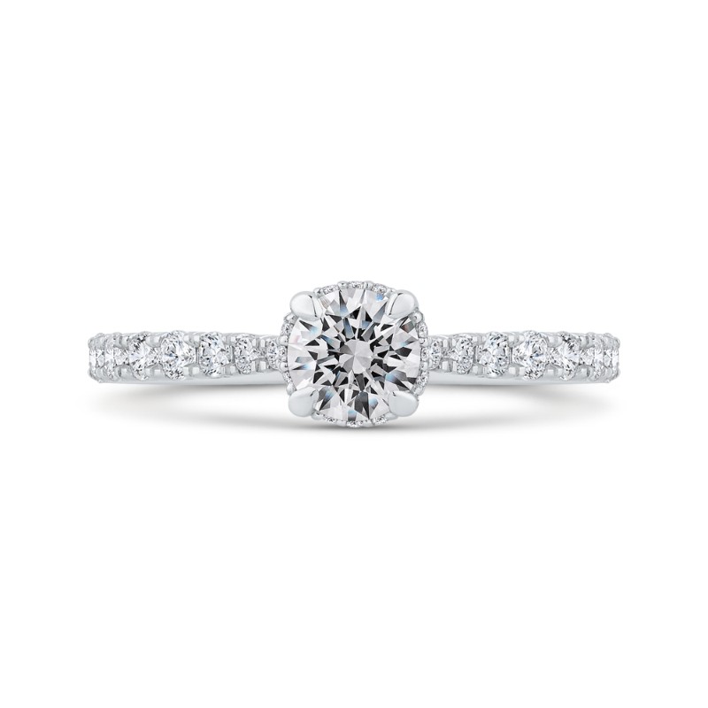 Diamond Solitaire Plus Engagement Ring in 14K White Gold