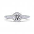 Diamond Halo Engagement Ring in 14K White Gold