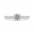 Diamond Solitaire with Accents Engagement Ring in 14K White Gold