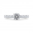 Bezel Set Round Diamond Engagement Ring in 14K White Gold