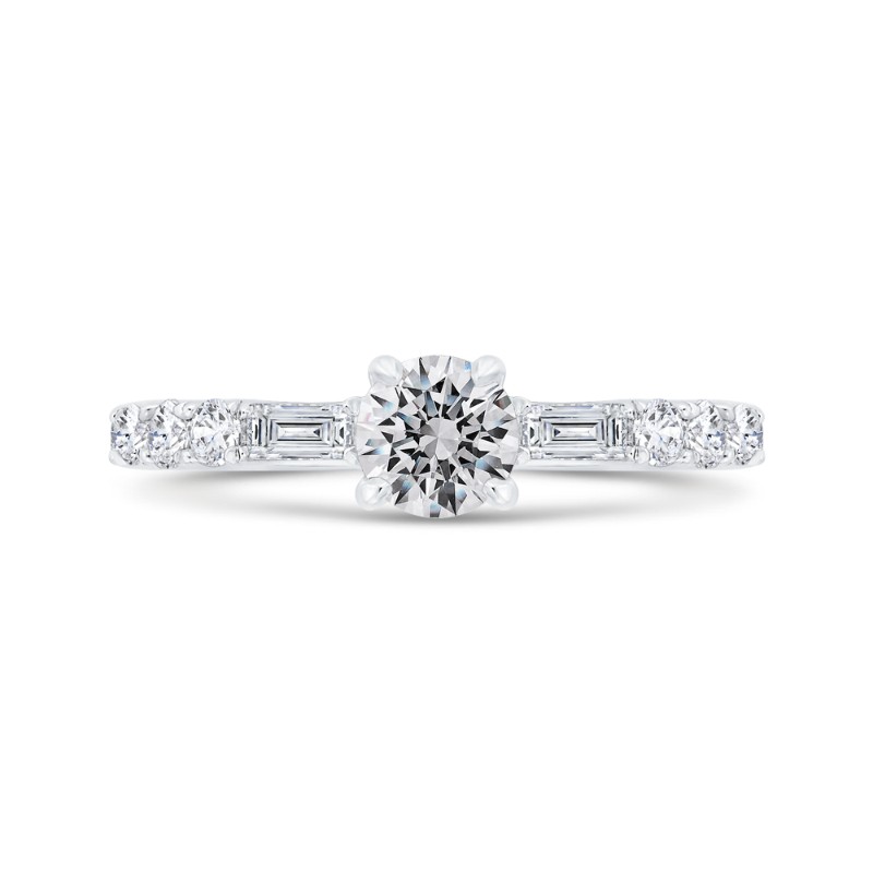 Diamond Solitaire Plus Engagement Ring in 14K White Gold