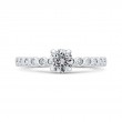 Bezel Set Round Diamond Engagement Ring in 14K White Gold