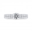 Two Row Round Diamond Engagement Ring in 14K White Gold