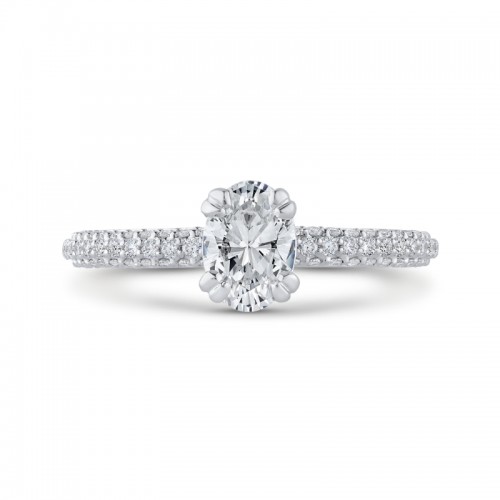 Oval Cut Diamond Classic Engagement Ring in 14K White Gold