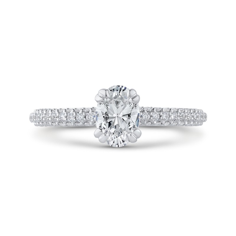 Oval Cut Diamond Classic Engagement Ring in 14K White Gold