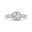 Oval Cut Diamond Halo Engagement Ring in 14K White Gold