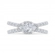 Split Shank Marquise Cut Diamond Engagement Ring in 14K White Gold