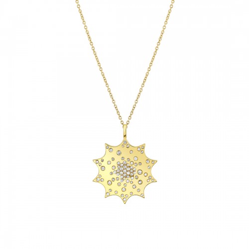 14K Yellow Gold Sun Solaz Pendant