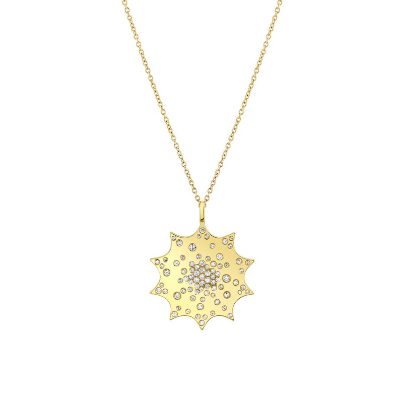 14K Yellow Gold Sun Solaz Pendant