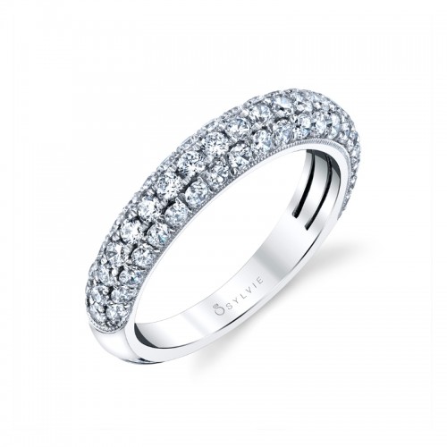 Round Cut Pave Diamond Band - Amara