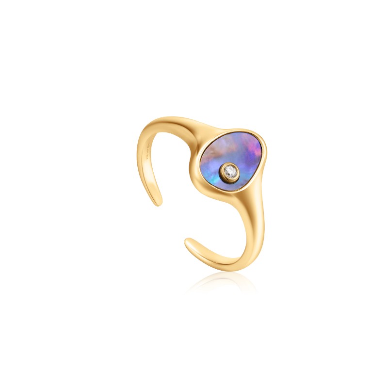 http://nfoxjewelers.bluestar-apps.com/upload/product/ANIA HAIE 14K GOLD PLATED ON STERLING SILVER TIDAL ABALONE ADJUSTABLE SIGNET RING WITH CZ