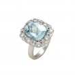 14kt White Gold Aquamarine & Diamond Ring