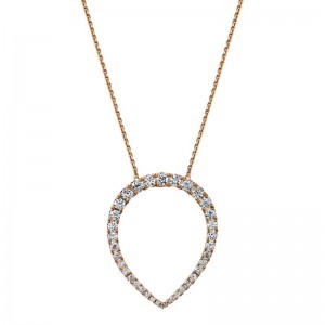 Rose Gold Diamond Teardrop Necklace