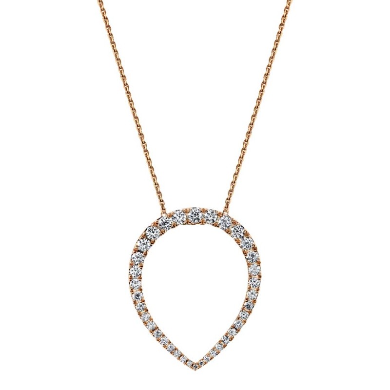 Rose Gold Diamond Teardrop Necklace