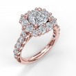 Large Diamond Cushion Halo Engagement Ring