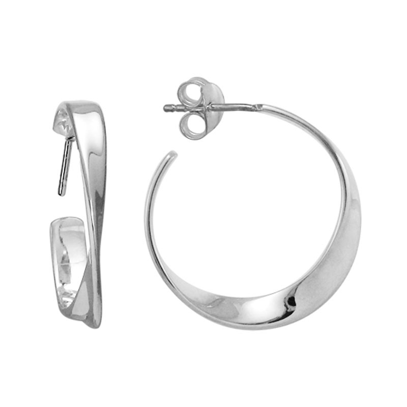 http://nfoxjewelers.bluestar-apps.com/upload/product/STERLING SILVER (RHODIUM PLATED) CONTEMPO TWIST HOOP EARRINGS