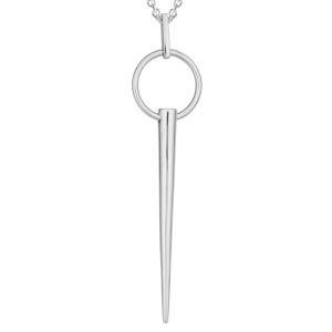 STERLING SILVER (RHODIUM PLATED 22+2" SPIKE NECKALCE