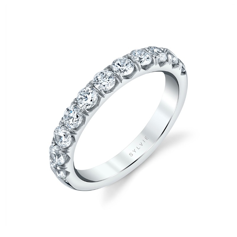 Thick Diamond Band with Round Brilliant Diamonds