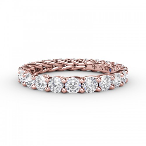 Shared Prong Woven Eternity Band