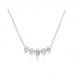 14K WHITE GOLD .28CTTW ROUND AND BAGUETTE SCALLOPED DIAMOND NECKLACE ON AN 18